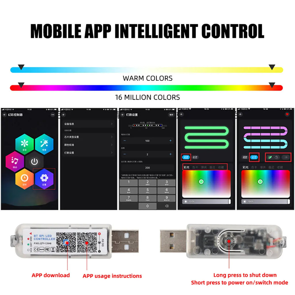 Luces Ambiente para Auto KEVANLY 10 en 1 – RGB con App, Control Remoto y Encendedor para Tesla y Autos Universales